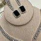 Cubic Zarconia ad set designer necklace set Bollywood Hollywood inspired onyx.