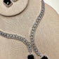 Cubic Zarconia ad set designer necklace set Bollywood Hollywood inspired onyx.