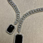 Cubic Zarconia ad set designer necklace set Bollywood Hollywood inspired onyx.