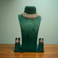 Mozonite Choker Necklace Set | Bridal Gold Plated Jewelry | Red Beaded Traditional Indian Set