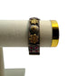 Antique Floral Bangle | Oxidized Silver Gold Bracelet | Vintage Handmade Boho Jewelry with Red Gemstones