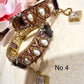 Bollywood Bangle Set: Antique Gold, Mother of Pearl, CZ Stones