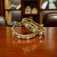 Gold Plated Bollywood Kada Bangle Set, Ruby & Emerald Stones