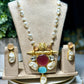 Sabyasachi inspired mala set in emerald multi  color