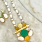 Sabyasachi inspired mala set in emerald multi  color