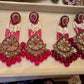 Elegant Blue Jhumka Earrings with stone Accents - Traditional Indian Jewelry