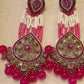 Elegant Blue Jhumka Earrings with stone Accents - Traditional Indian Jewelry