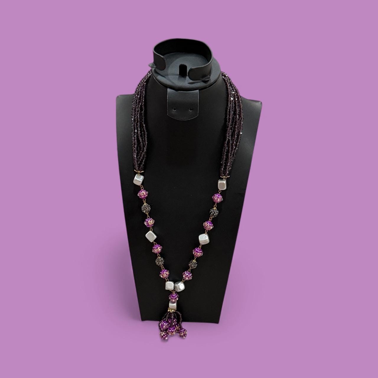 Bollywood Indian mala deep purple with meenakari