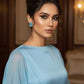 Aqua Cushion-Cut Crystal Stud Earrings | Silver Tone, Handmade