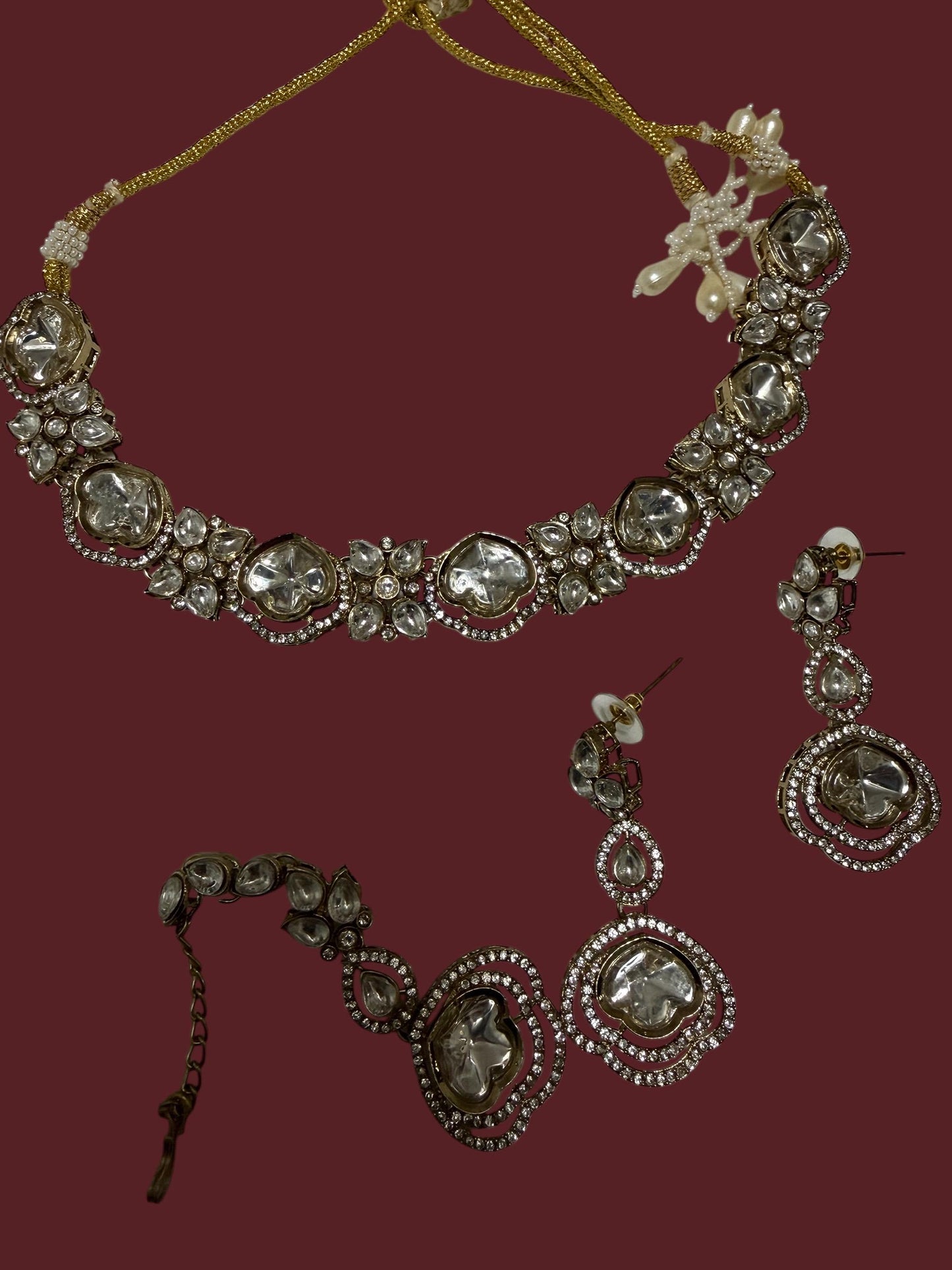 Bollywood Kundan Necklace Set - Traditional Indian Jewelry