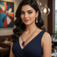 Blue Kundan Necklace Set | Handmade Bridal Jewelry | Royal Gold & Crystal Necklace with Earrings