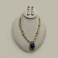 Blue Kundan Necklace Set | Handmade Bridal Jewelry | Royal Gold & Crystal Necklace with Earrings