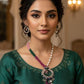 Regal Ruby Enamel Necklace Set | Luxury Wedding Jewelry Set for Her