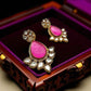 Hot Pink Choker Necklace with Micro Gold Plated - Traditional Indian Jewelry