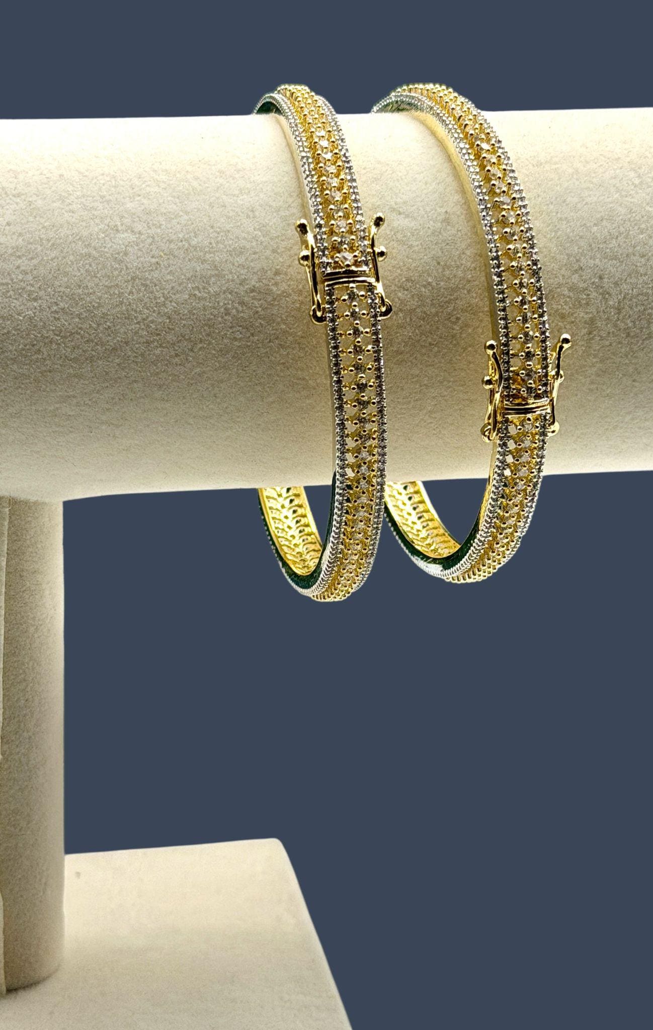 Gold Plated Bangles | Handmade Bridal Bracelet Set | Lightweight Indian Jewelry Gift for Women
