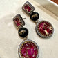Bollywood Sabyasachi  inspired  Indian Designer Earrings , gold finish,Victorian,Ad stones