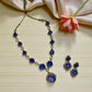 Blue Gemstone Necklace Set | Vintage Silver Jewelry | Handmade Boho Necklace & Earrings for Women