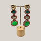 Luxury emerald color Stone Earrings | Gold-Tone Statement Jewelry