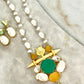 Sabyasachi inspired mala set in emerald multi  color