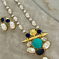 Sabyasachi inspired mala set in emerald multi  color