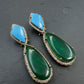 Multi Color Statement Earrings | Gold Plated CZ Dangler Jewelry | Modern Luxury highend Earrings | Party Drop Earrings
