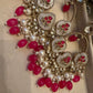 Elegant Blue Jhumka Earrings with stone Accents - Traditional Indian Jewelry