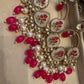 Elegant Blue Jhumka Earrings with stone Accents - Traditional Indian Jewelry