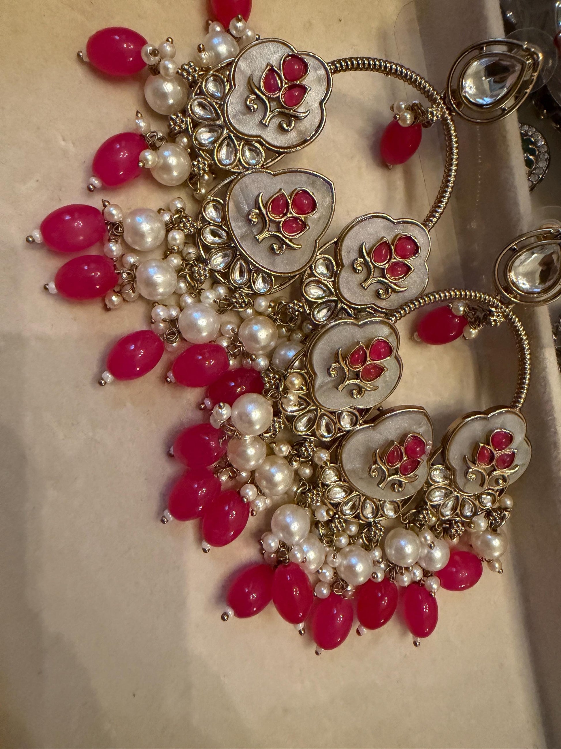 Elegant Blue Jhumka Earrings with stone Accents - Traditional Indian Jewelry