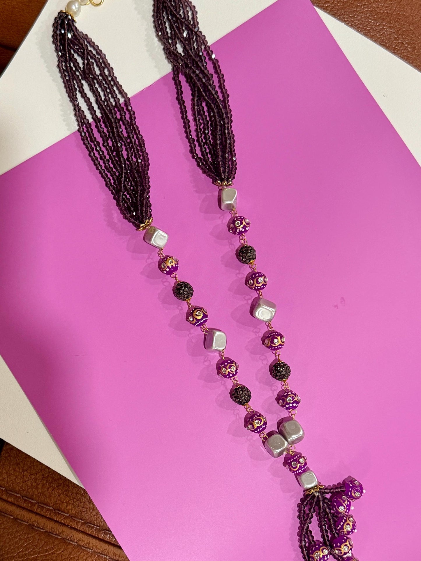 Bollywood Indian mala deep purple with meenakari