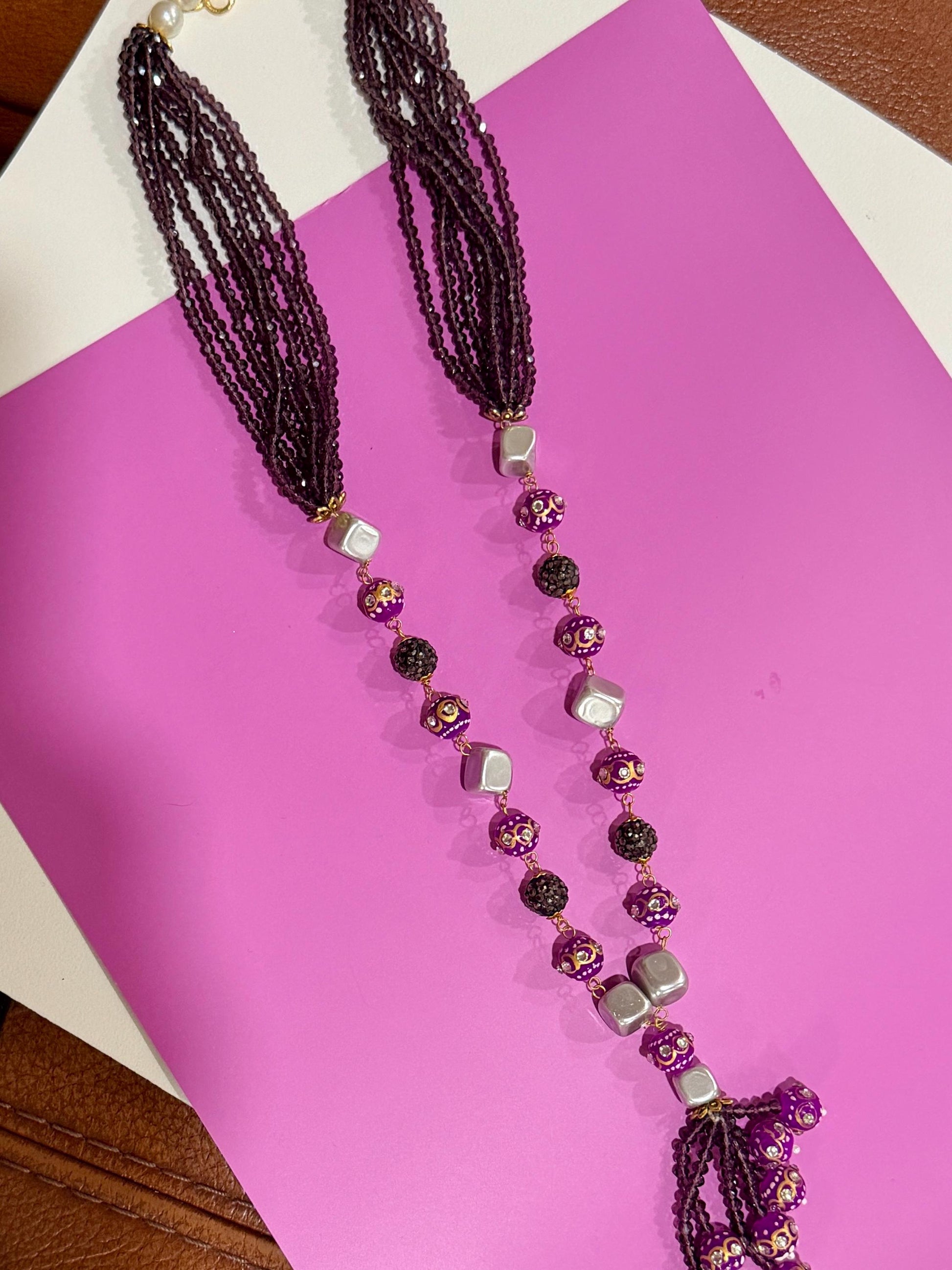 Bollywood Indian mala deep purple with meenakari