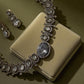 Bollywood polki monzonite ad Stone Necklace Set, Indian Bridal Jewelry