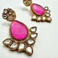 Hot Pink Choker Necklace with Micro Gold Plated - Traditional Indian Jewelry