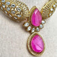 Hot Pink Choker Necklace with Micro Gold Plated - Traditional Indian Jewelry