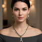 Black Luxe Chain Pendant Set | Crystal Link Necklace & Earrings | Modern Statement Jewelry Gift