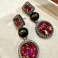 Bollywood Sabyasachi  inspired  Indian Designer Earrings , gold finish,Victorian,Ad stones