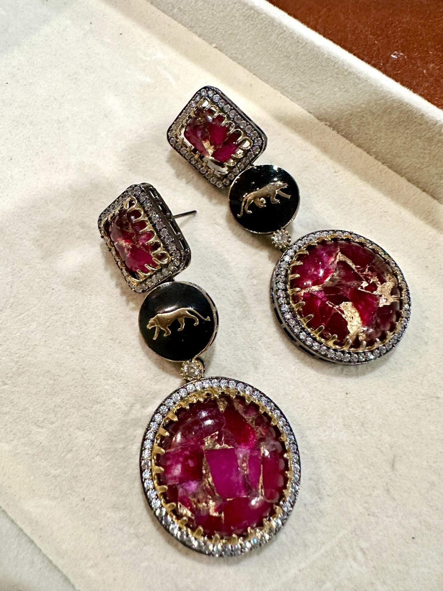 Bollywood Sabyasachi  inspired  Indian Designer Earrings , gold finish,Victorian,Ad stones