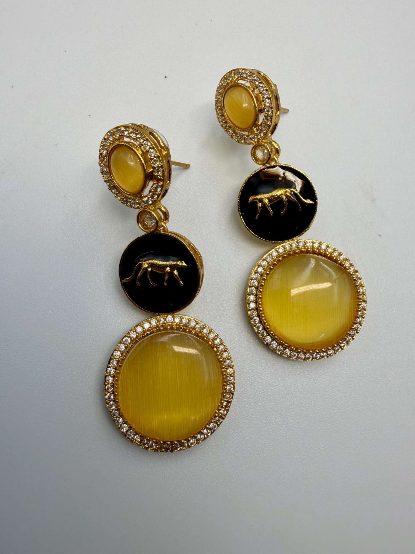 Sabyasachi Inspired Earrings | Luxury Panther Zircon Studs | Indian Ethnic Jewelry
