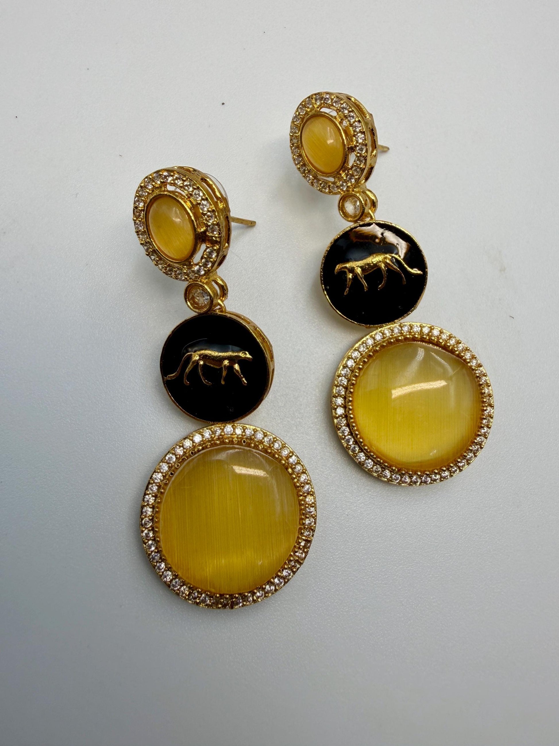 Luxury Panther Zircon Studs | Indian Ethnic Jewelry