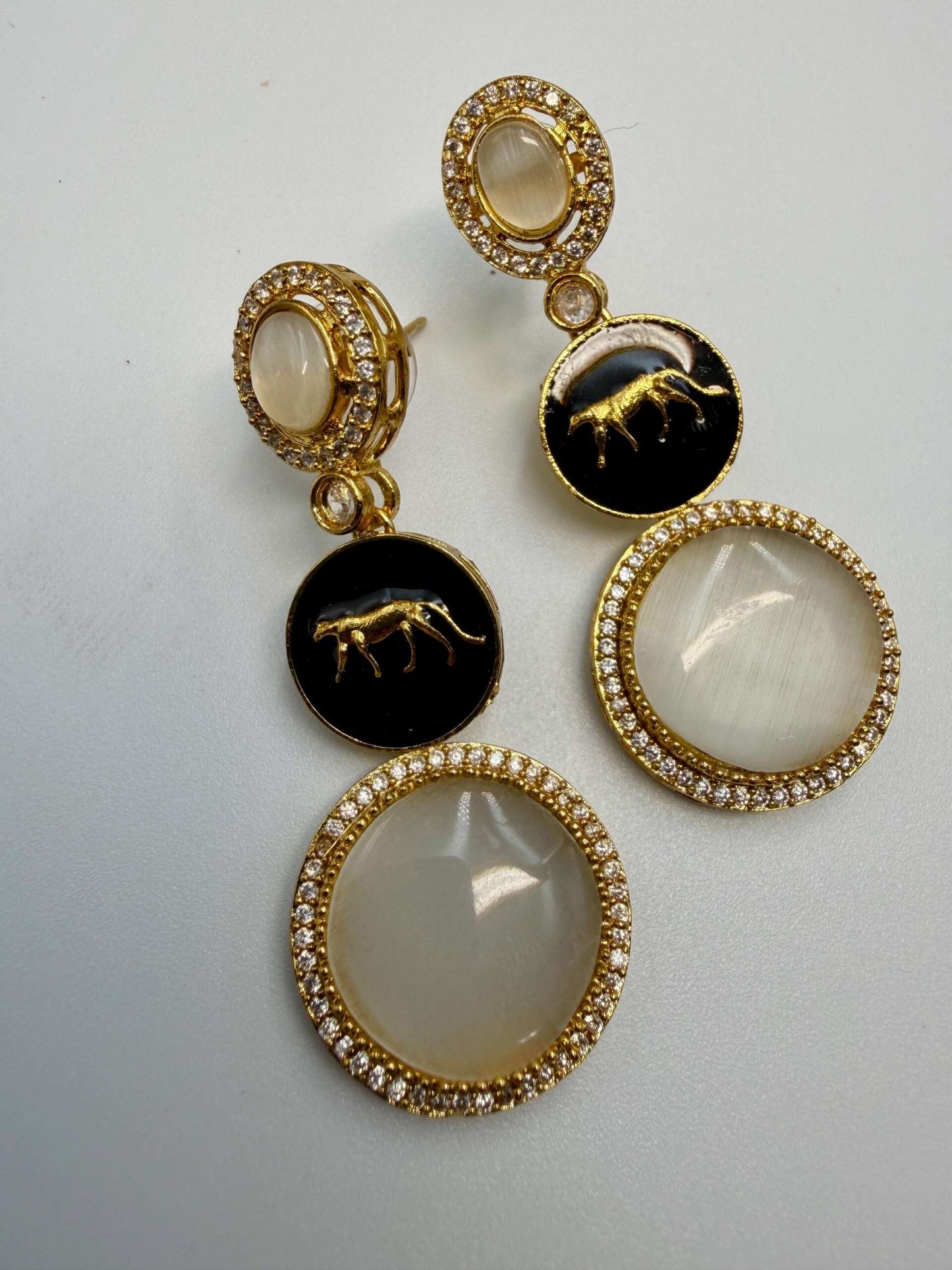 Sabyasachi Inspired Earrings | Luxury Panther Zircon Studs | Indian Ethnic Jewelry