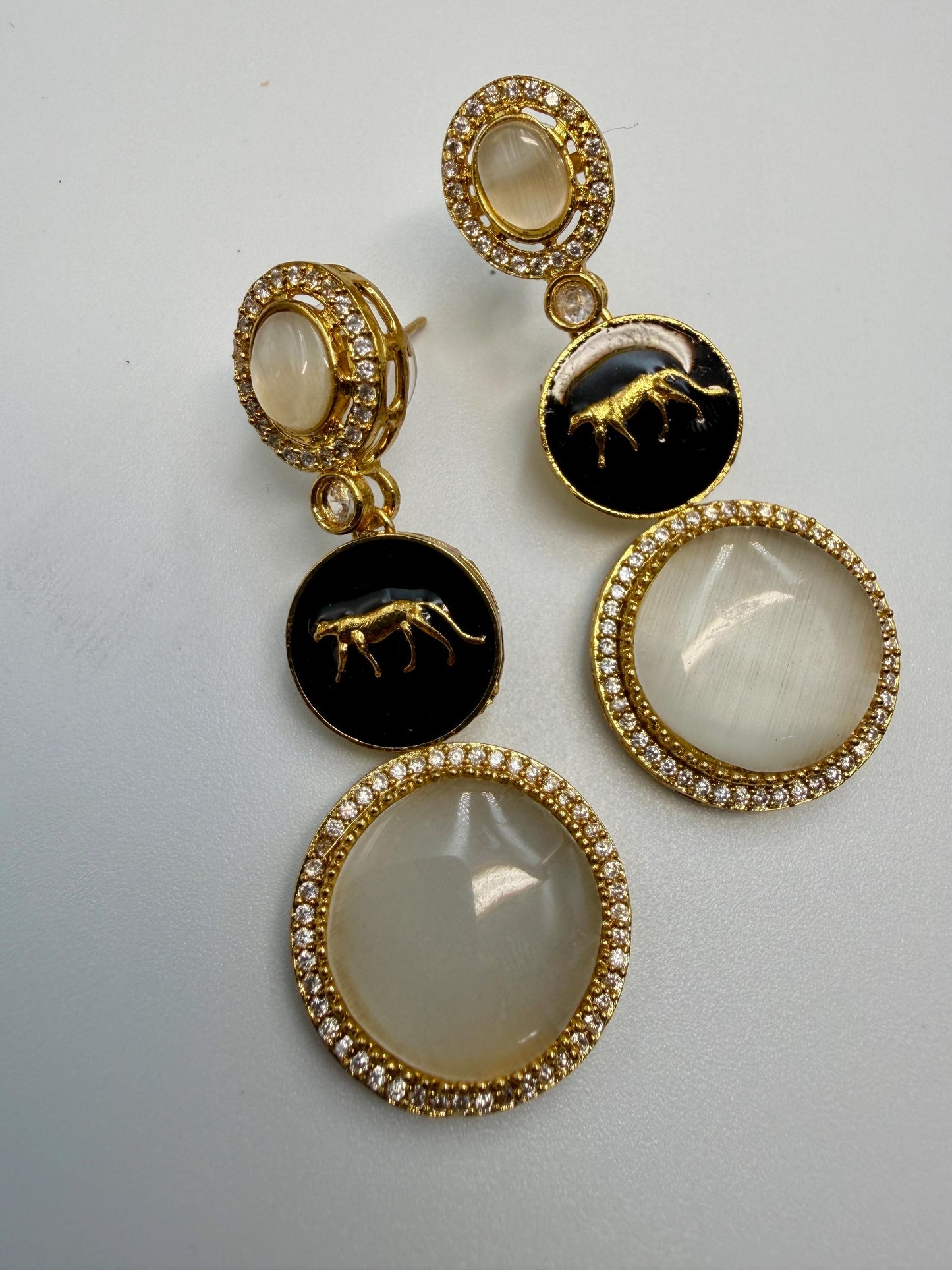 Luxury Panther Zircon Studs | Indian Ethnic Jewelry