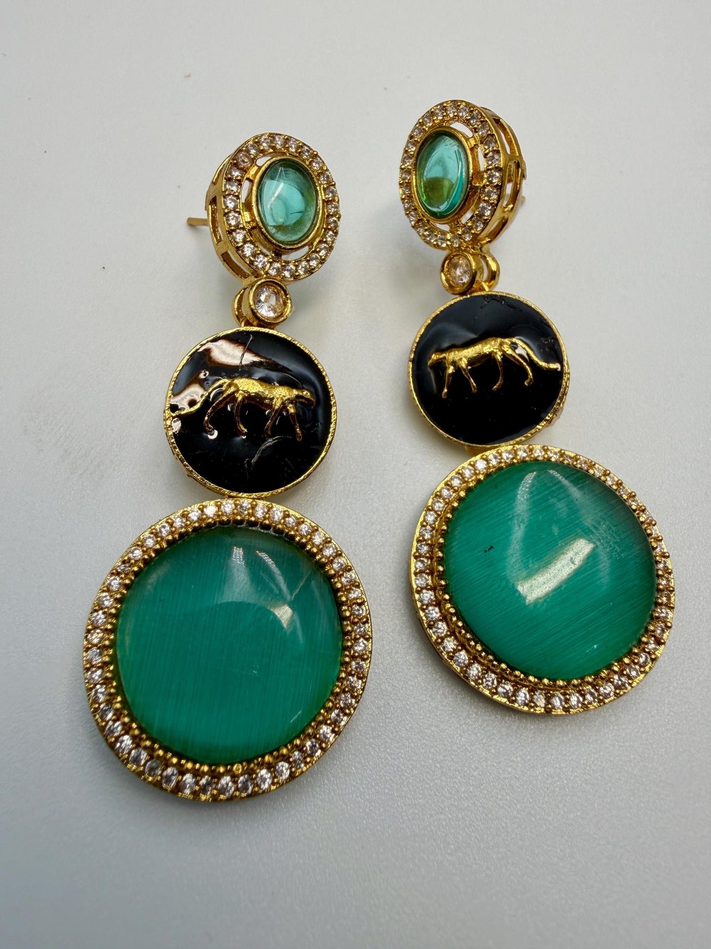 Luxury Panther Zircon Studs | Indian Ethnic Jewelry