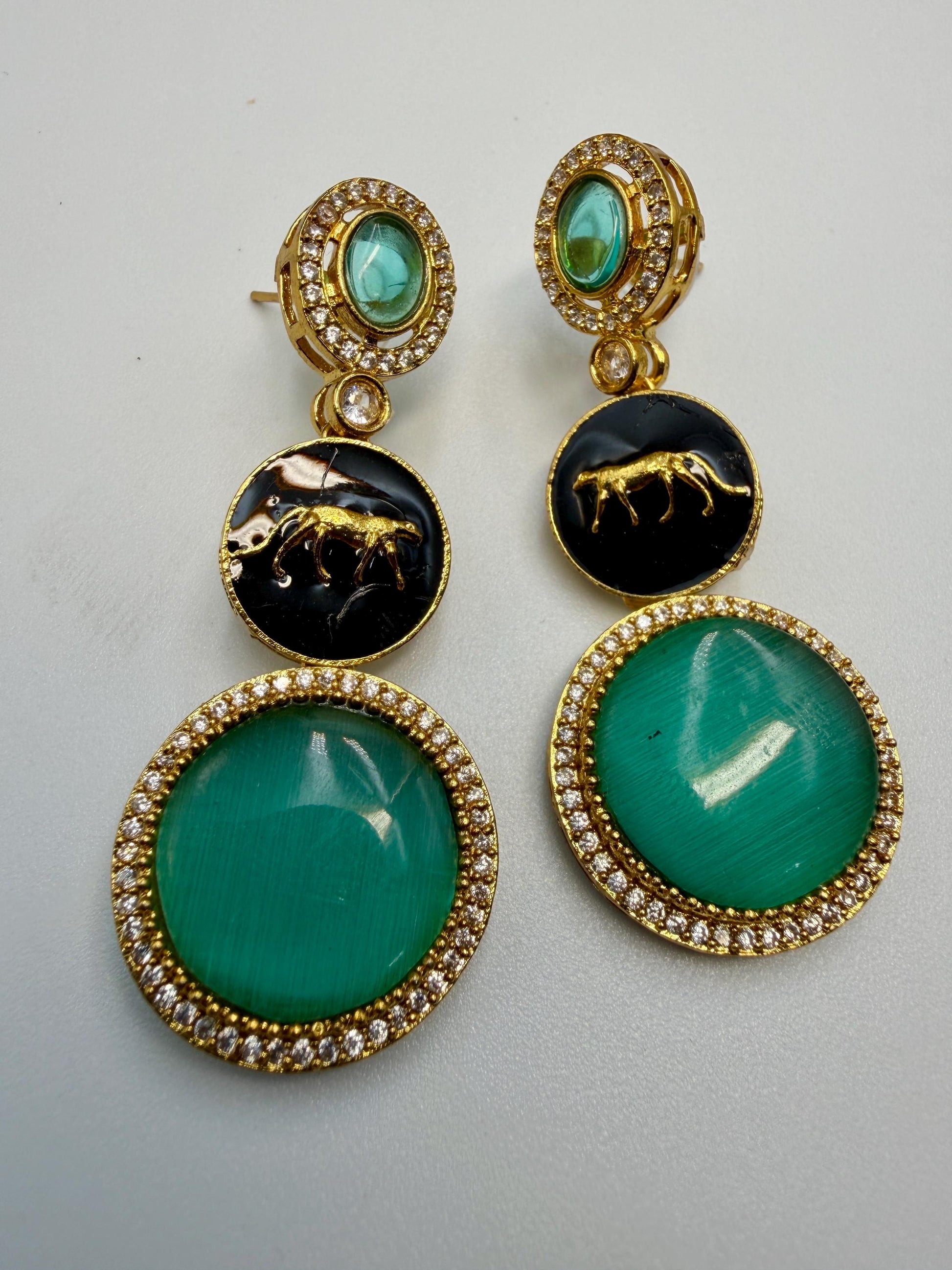 Luxury Panther Zircon Studs | Indian Ethnic Jewelry