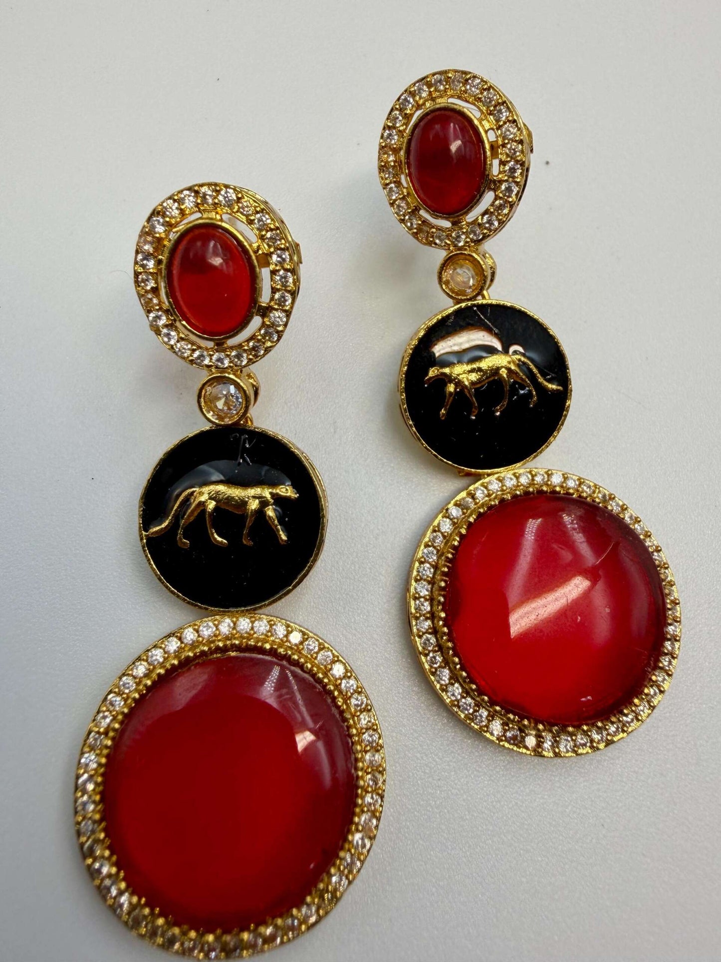 Sabyasachi Inspired Earrings | Luxury Panther Zircon Studs | Indian Ethnic Jewelry