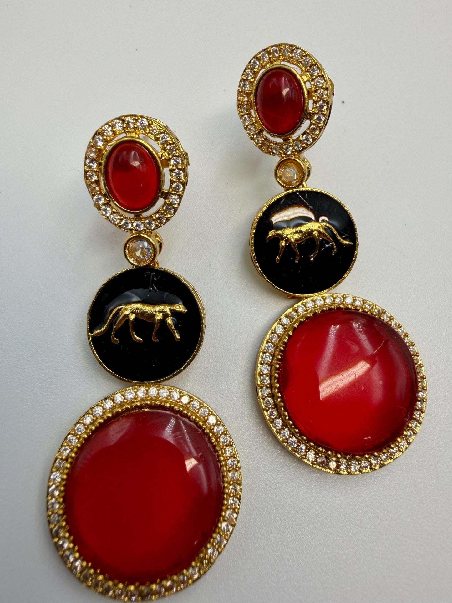 Luxury Panther Zircon Studs | Indian Ethnic Jewelry
