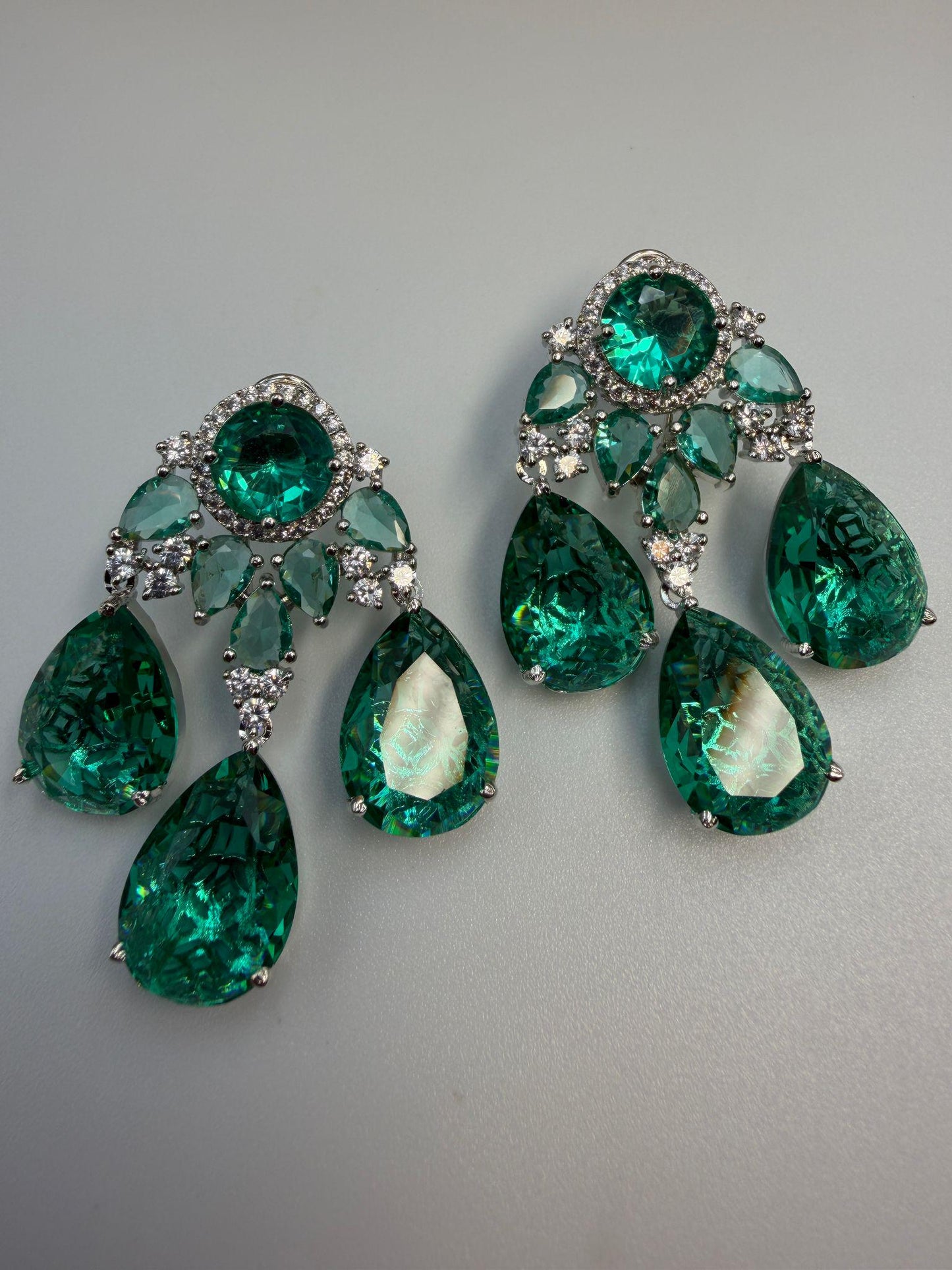 Sparkling Teardrop Crystal Earrings | Luxury Statement Drop Earrings | 6 Color Options | Bridal & Party Jewelry