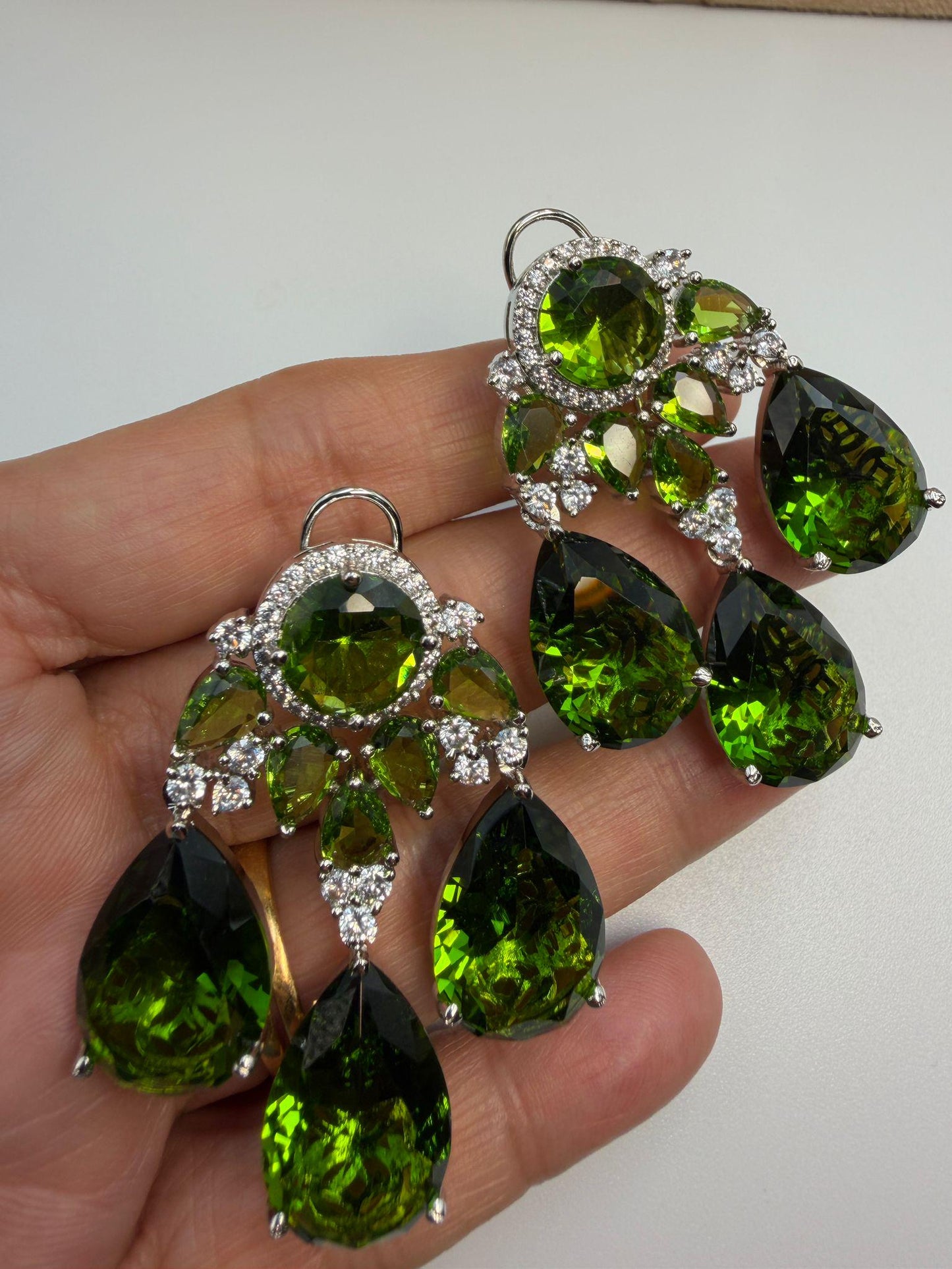 Sparkling Teardrop Crystal Earrings | Luxury Statement Drop Earrings | 6 Color Options | Bridal & Party Jewelry