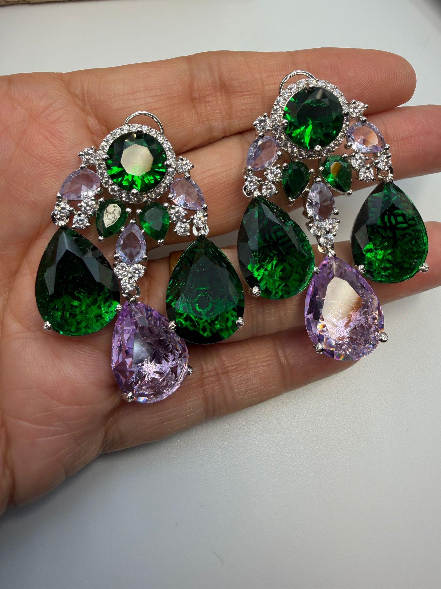 Sparkling Teardrop Crystal Earrings | Luxury Statement Drop Earrings | 6 Color Options | Bridal & Party Jewelry