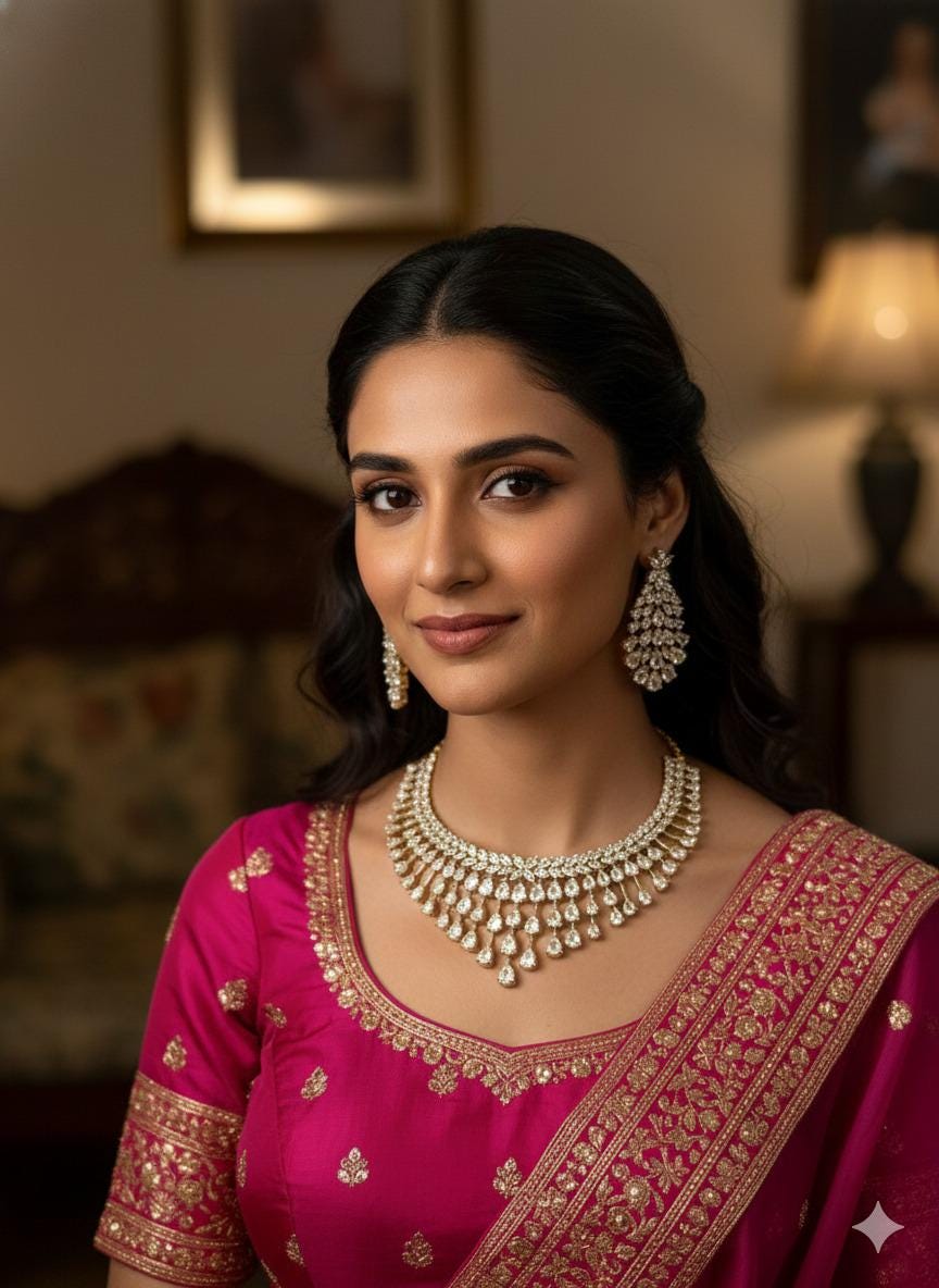 Ad stone Bridal Jewelry Set | Teardrop Choker Necklace & Statement Earrings | Wedding Jewelry Set for Bride