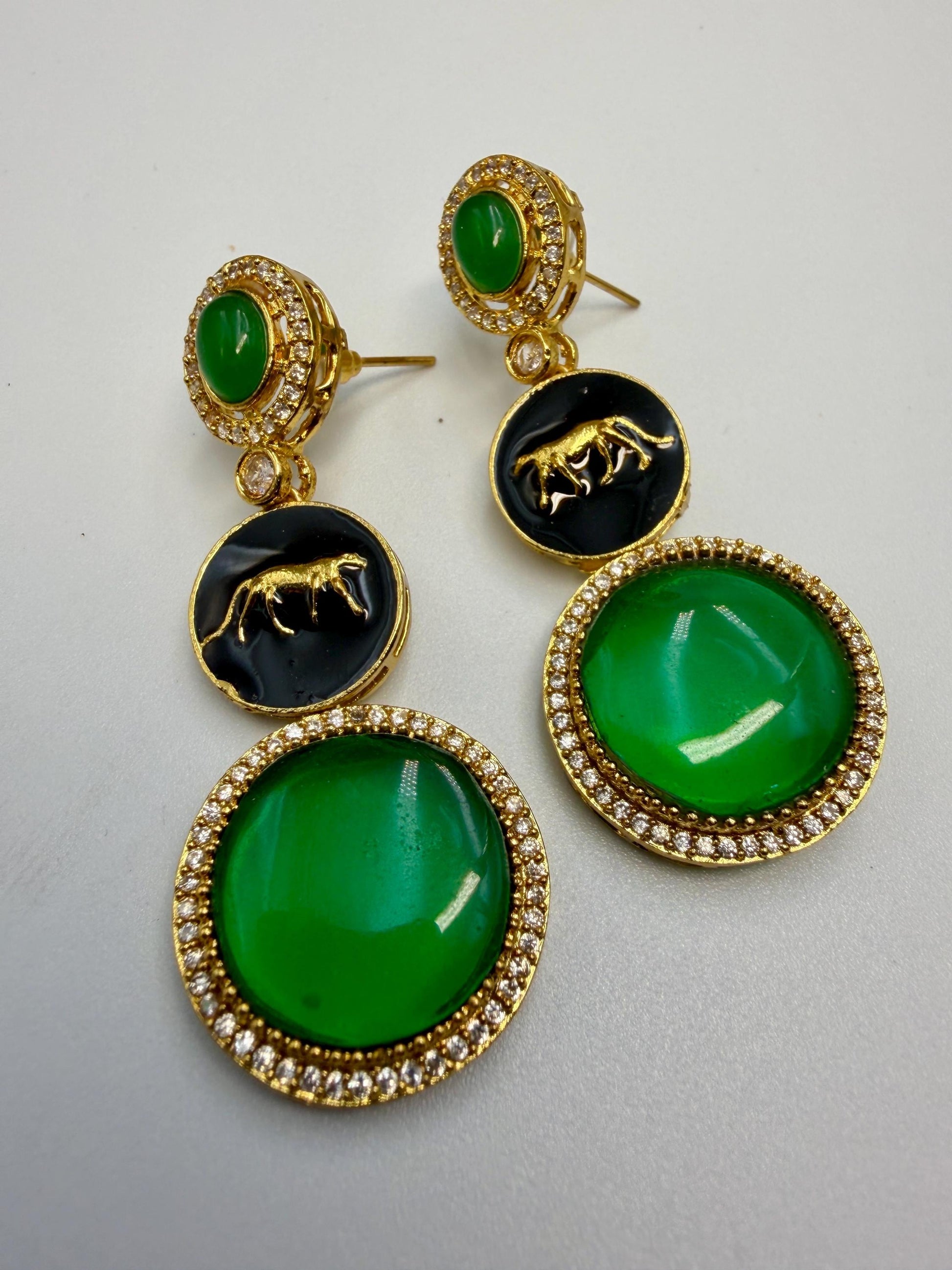 Luxury Panther Zircon Studs | Indian Ethnic Jewelry