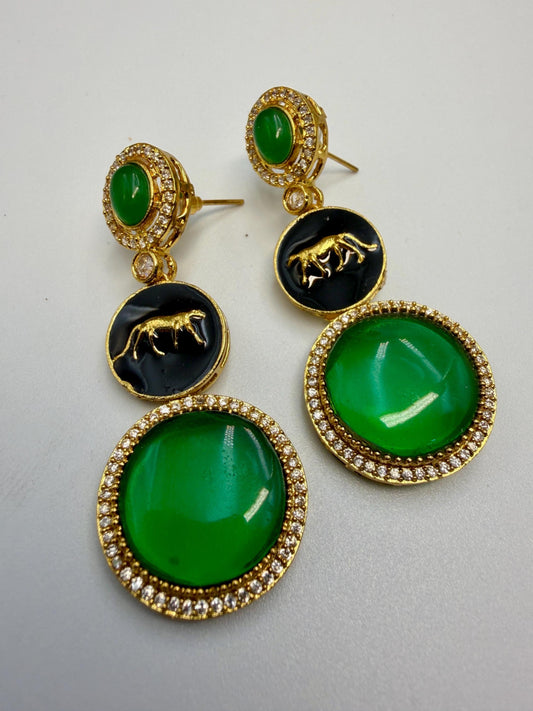 Luxury Panther Zircon Studs | Indian Ethnic Jewelry